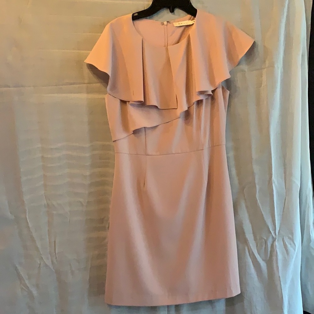 Blush ruffle dress